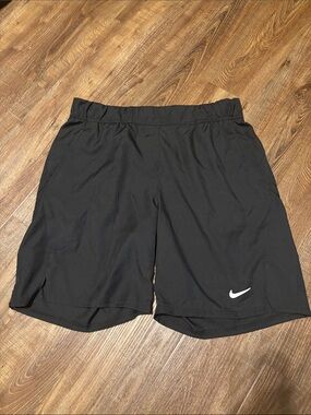 Men’s Nike Black Athletic Training Shorts with White Swoosh